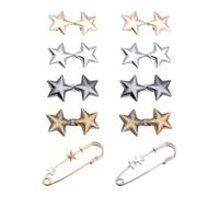 10 Pcs Waist Tightener Star Buttons Pant Button Tighteners Instant Adjustable Jean Buttons No Sew Jean Button Pins Replacement Pant Clips Decorative Waist Pin Buckle Jeans Metal Buttons for Skirts