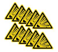10 PCS Warning Explosive Substance Safety Sign - Self Adhesive Vinyl Sticker (60mm x 49mm)
