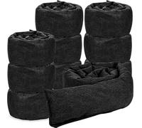 10 Pcs Water Barrier 150x16.5cm Absorbent Flood Barriers Home Sandless Sand Bags for Flooding Reusable Water Absorber Snake for Rain Hurricane Garage Basement Door, Black