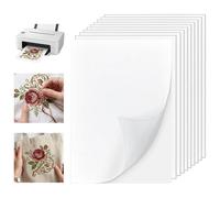 10 PCS Water Soluble Embroidery Paper, A4 (29.7x21cm) Sticky Printable Embroidery Paper Patterns Water Soluble Stabilizer, Dissolvable Embroidery Paper, Transfer Paper for Hand &Embroidery Machine