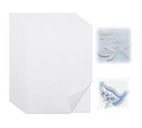 10 Pcs Water Soluble Embroidery Stabilizer - A4 Dissolvable Embroidery Paper for Machine Embroidery & Hand Stitching, Adhesive Patches Square bondaweb for Applique,Fabric,Blanket,Buckram,Cloth