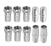 10 Pcs Waterproof F Plug, Screw Type Male Coaxial Tv Plug, Waterproof Microscrew/Torsion Of The Air Coaxial Cable, On Air Connector For Satellite Tv, Sky Hd, Sky Q, Virgin Media - 6 Set, Freesat