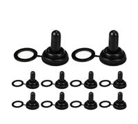 10 Pcs Waterproof Rubber Toggle Rocker Switches with 6mm/12mm Shaft Hole Diameter Dust Covers for Electrical Devices