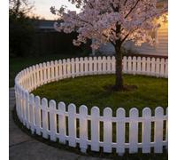 10 Pcs Weatherproof White Plastic Garden Edging Fencing - Durable Landscape Border for Pathways, Flower Beds & Outdoor Gardens - Decorative Lawn Edging Panels
