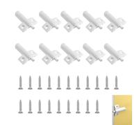 10 Pcs White Damper Buffer with Stainless Steel Screw, Pom Plastic Soft Close Damper Buffers, for Kitchen Cupboards, Wardrobes and Furniture, Quiet Closing Hinges, Easy to Install