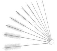 10 Pcs White Long Straw Brush, Nylon Pipe Tube Cleaner 8-ihch 10 Different Diameters Set, Long Straw Brush for Sippy Cup, Brush Drinking Straw Cleaning Brush, Brushes, Cleaning Tools