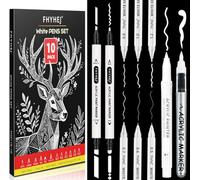 10 PCS White Pen Set, Opaque Gel Pens & Multi Tip Markers for Black Paper