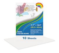10 Pcs White Poster Board Paper 11.7 x 16.5, ROOKEA White Vision Boards Bulk Smart Posterboard Blank Graphic Display Card Paper for Drawing Artwork School Arts Crafts Classroom Projects Scrapbooking