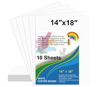 10 Pcs White Poster Board Paper 14x18, ROOKEA Blank Graphic Display Vision Boards Bulk for School Arts Classroom Crafts Projects Presentations Drawing Scrapbooking