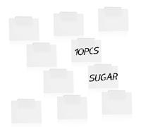 10 Pcs White Premium Bin Labels, Removable Clip On Plastic Basket Labels, Writable Erasable for Storage Bins Fabric Organization Box