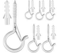 10 Pcs White Q-Hanger Hooks, Screw Hooks for Outdoor String Lights, Safety Buckle Design Cup Eye Hook for Hanging Christmas Lights,Mounted on Wall Ceiling