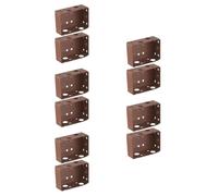 10 Pcs Window Blind Headrail Brackets, Brown Iron Side Mount Support | Matte Finish, for Office Partitions and Living Room Floor to Ceiling Windows
