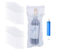 10 PCS Wine Bottle Protector,Wrap Inflatable Air Column Cushion Bag,Independent air column protection design,Shockproof packaging bag with reusable pump can be transported safely