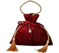 10 PCS Wine Red Drawstrings Velvet Gift Bags,Drawstring and Tassels Jewelry Velvet Pouches Wedding Candy Bags for Rings Crystals Gems,Flannel Gift Bags (C)