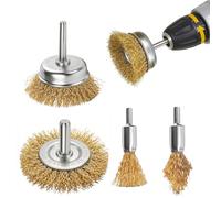 10 Pcs Wire Brush for Drill Brush Attachment, Wire Brushes for Cleaning, High Carbon Steel Pen Cup Wheel Brushes Attachments with 1/4" Hex Shank for Rust Removal Cleaning Metal Paint Stripper