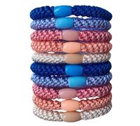 10 Pcs Women Mixed Color Elastic Hair Ties,Soft Ponytail Holders, Stylish Multi-Color No Damage Hair Tie Bracelets Stretch Hair Bobbles for Women Girls Thin,Thick,Medium,Long Hair (style 1,10)