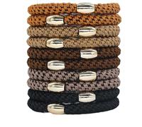 10 Pcs Women Mixed Color Elastic Hair Ties,Soft Ponytail Holders, Stylish Multi-Color No Damage Hair Tie Bracelets Stretch Hair Bobbles for Women Girls Thin,Thick,Medium,Long Hair (style 5,10)