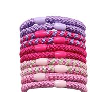 10 Pcs Women Mixed Color Elastic Hair Ties,Soft Ponytail Holders, Stylish Multi-Color No Damage Hair Tie Bracelets Stretch Hair Bobbles for Women Girls Thin,Thick,Medium,Long Hair (style 2,10)