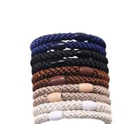 10 Pcs Women Mixed Color Elastic Hair Ties,Soft Ponytail Holders, Stylish Multi-Color No Damage Hair Tie Bracelets Stretch Hair Bobbles for Women Girls Thin,Thick,Medium,Long Hair (style 6,10)