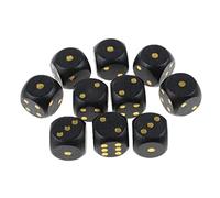 10 Pcs Wooden Dice D6 Dotted Dice for D&D TRPG Board Game Toy Black