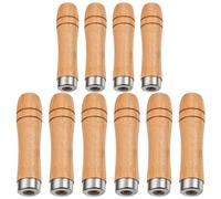 10 PCS Wooden File Handle with Strong Metal Collars, 2 Large Wood Handles, 4 Medium Wooden Handle for 10"-12" Files and 4 Small Wood Handles for 6"-8" Files, Screwdriver Hand Drill File Han