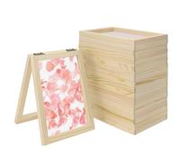 10 Pcs Wooden Paper Making Screen, 18 x 12 cm Screen Printing Frame Bulk, 2 in 1 Papermaking Mould Deckle with Mesh for Kids DIY Paper Crafts, Handcraft Home Table Decor