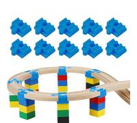 10 Pcs Wooden Train Track Connectors, 10 Pcs 4x3.2x1.9cm Multi-Brand Adapters | Durable PP Construction 60g, Interactive Building Accessory Perfect For Preschool Educational Play