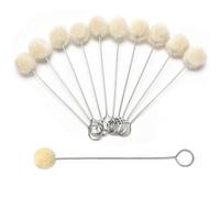 10 Pcs Wool Daubers Ball Brush Leather Dye Tool with Metal Handle Leather Dyes Tools for Leather Staining Dying Gluing Shoe Shine Polish for DIY Crafts Projects Leather Crafting Tool