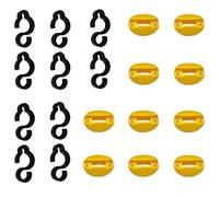 10 Pcs Yellow Electrical Marine Shore Power Cable Clips, 10 Pcs Black S Style Dock Electrical Marine Holders, Fits 1" Round Rails or Bars, Hold A Standard 30 Amp/10 Gauge Marine Power Cord in