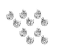 10 Pcs Zinc Alloy Multi Purpose Wall Mount Clip | Solid Base with Silicone Suction Cup, Rubber Layers and Micro Adjusting Screw, Silver Plated Finish