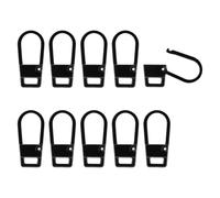 10 Pcs Zipper Pull Replacements, Zipper Pull Tab Metal Zipper Slider Replacement Detachable Zipper Puller Zipper Head Repair for Clothing Backpack Jackets Pants Boots Luggage(Black)