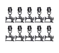 10 Pcs Zipper Pull Sewing Machine Metal Zipper Pulls Jacket Crafts Handbags Luggage Zipper Head (Silver Black)