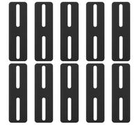 10 PcsFlat Brackets for Wood, Black Metal Brackets for Wood, Flat Metal Plates with 2 Slots, Flat Straight Connecting Joining Mending Plates for Repairing Fixing Furniture Connectors