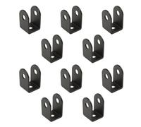 10 PcsU Brackets for Wood, Metal U Shaped Brackets, Black Heavy-Duty Wall U Mounts Post Supports for 1 inch Panels, Garage Kitchen Doors, Partitions Pilasters Connecting Various Elements