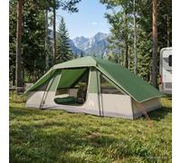 10-Person Family Tent with 185T Polyester, Camping, Green, 4.9x2.85m