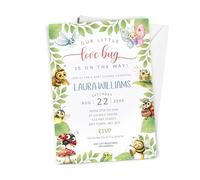 10 Personalised A Little Love Bug Baby Shower Invites Unisex Theme