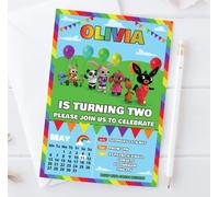 10 Personalised Bing Invitations Children Invites Bing The Rabbit Birthday Party Cards