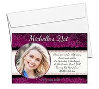 10 Personalised Birthday Party Photo Invitations N175-16th 18th 21st 30th 40th 50th 60th Any Age