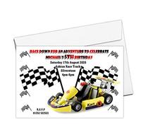 10 Personalised Boys Girls Go Kart Karting Birthday Party Invitations N20 ANY AGE