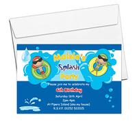 10 Personalised Girls Boys Swimming Pool Birthday Party Invitations Invites N116