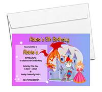 10 Personalised Knights and Princess Birthday Party Invitations N31 ANY AGE Boys Girls