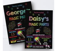 10 Personalised Magic Magician Show Birthday Party Girl Invite Invitation + Envs