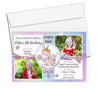 10 Personalised Rainbow Unicorn Birthday Party PHOTO Invitations N226-1st 2nd 3rd 5th 6th 8th ANY AGE