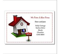 10 Personalised WE Have Moved/New House/Change Address Cards with ENVELOPES (NA2-10)