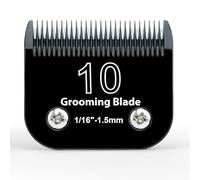 10# Pet Grooming Clipper Replacement Blades, Detachable Blade Compatible with Andis/wahl/Oster Dog Clippers,10 Blade 1.5mm, Made of Ceramic & Stainless Steel Blade, Black, 1Pack