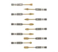 10-Piece 1/4-Inch Carbide Burr Set for Die Grinder - Hex Shank Grinding, Carving, Engraving & Deburring Bits for Metal, Wood and Stone Work