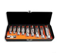 10-Piece 10-19 mm Chrome Vanadium Steel Open Socket Wrench Set for Injector & Fuel Line Union Nuts, 3/8" Drive, Ergonomic Non-Slip