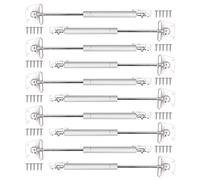 10 Piece 100N 22.5lb Gas Struts Shock, with Mounting Brackets Iron Head Gas Spring Door Lifter Hinge for Kitchen Furniture Cabinet Tatami Downturn Components(10in)