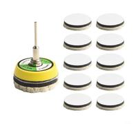 10-Piece 2 Inch Wool Polishing Pads with Hook and LOOPs for Car Buffer, Soft Buffing Bonnets for Paint Glass Furniture Ceramic Cleaning Kit