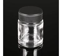 10 Piece Airbrush Glass and PP Paint Bottles 3/4 oz 22cc Jars with Plastic Lids Compatible with Iwata Master Badger Paasche 30 Degree and 60 Degree Adapter Connections